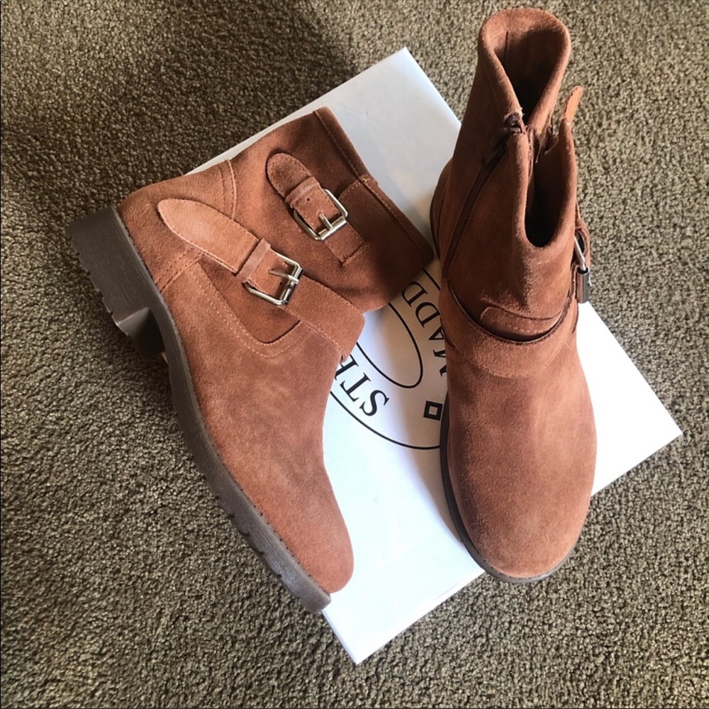 Steve Madden brown suede motorcycle ankle boots